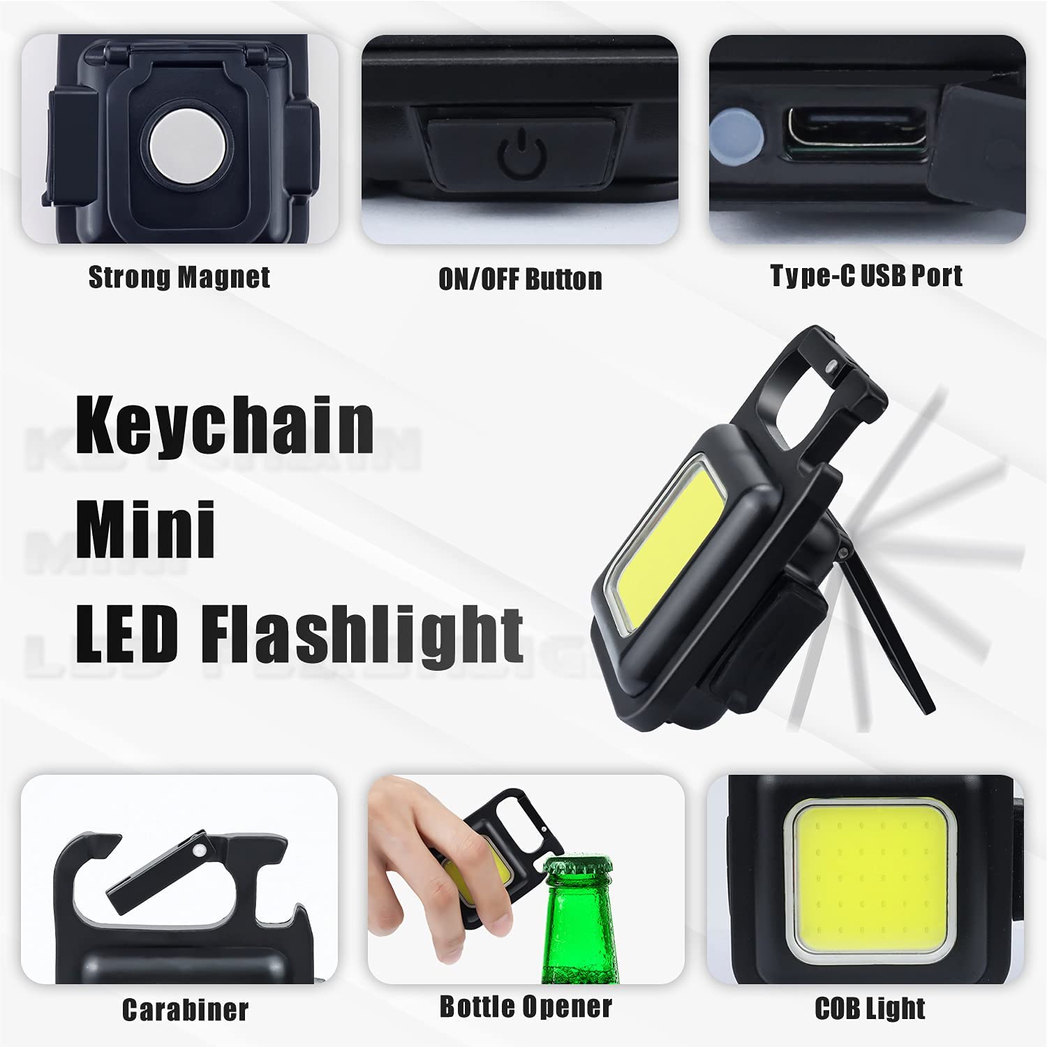 Pocket Keychain Ultra Bright Light with Bottle Opener - Image 2