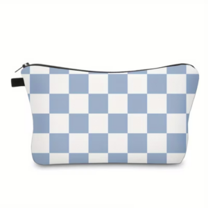 Polyester Checkered Cosmetic Bag