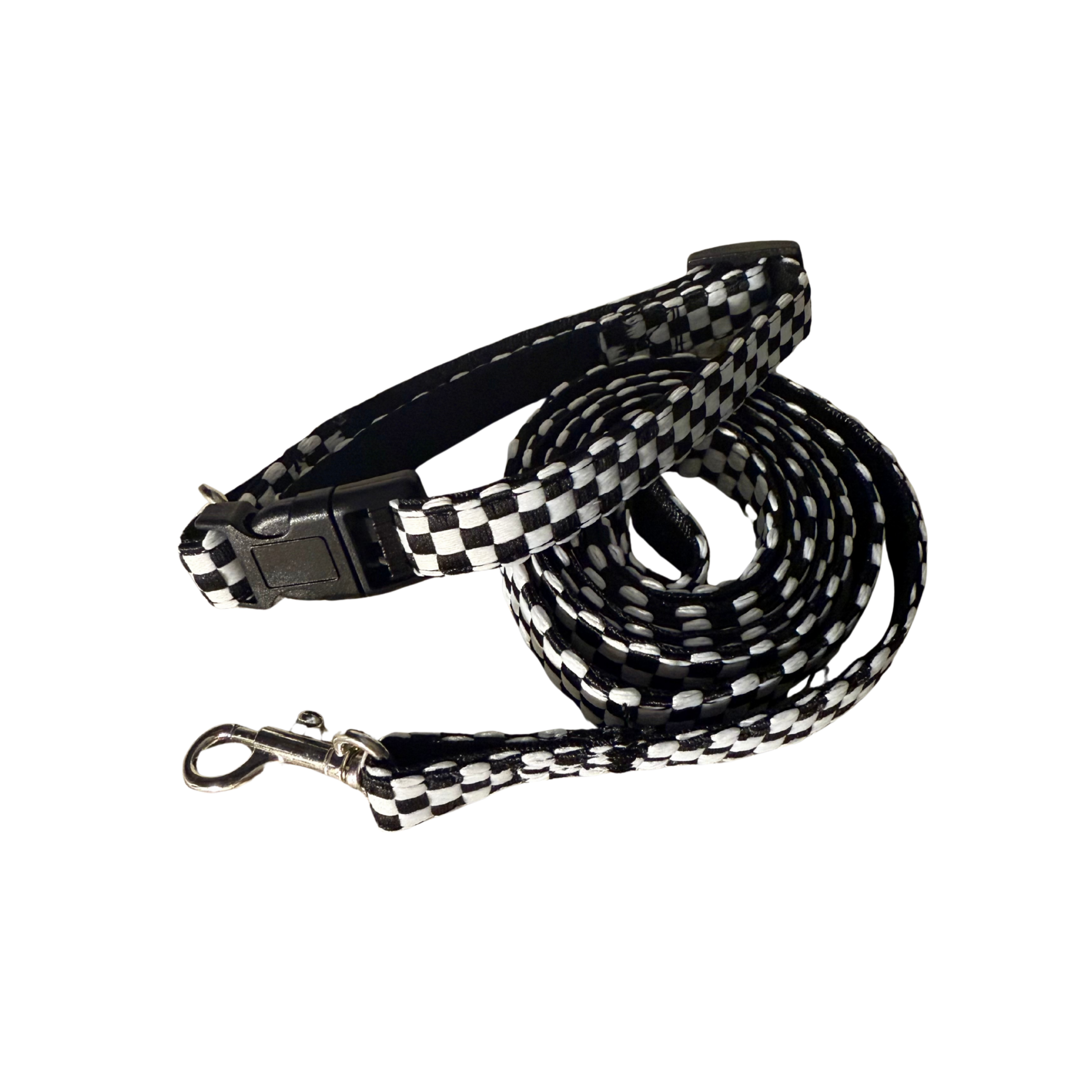 Checkered Pet Collar & Leash Set